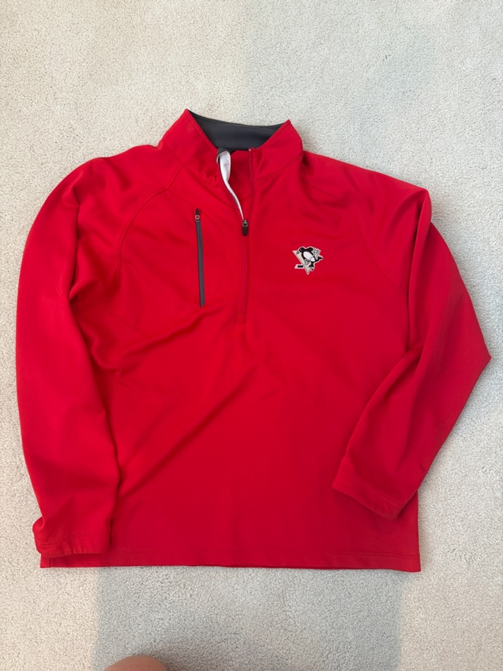 Men's Red Quarter-Zip Performance Sweater